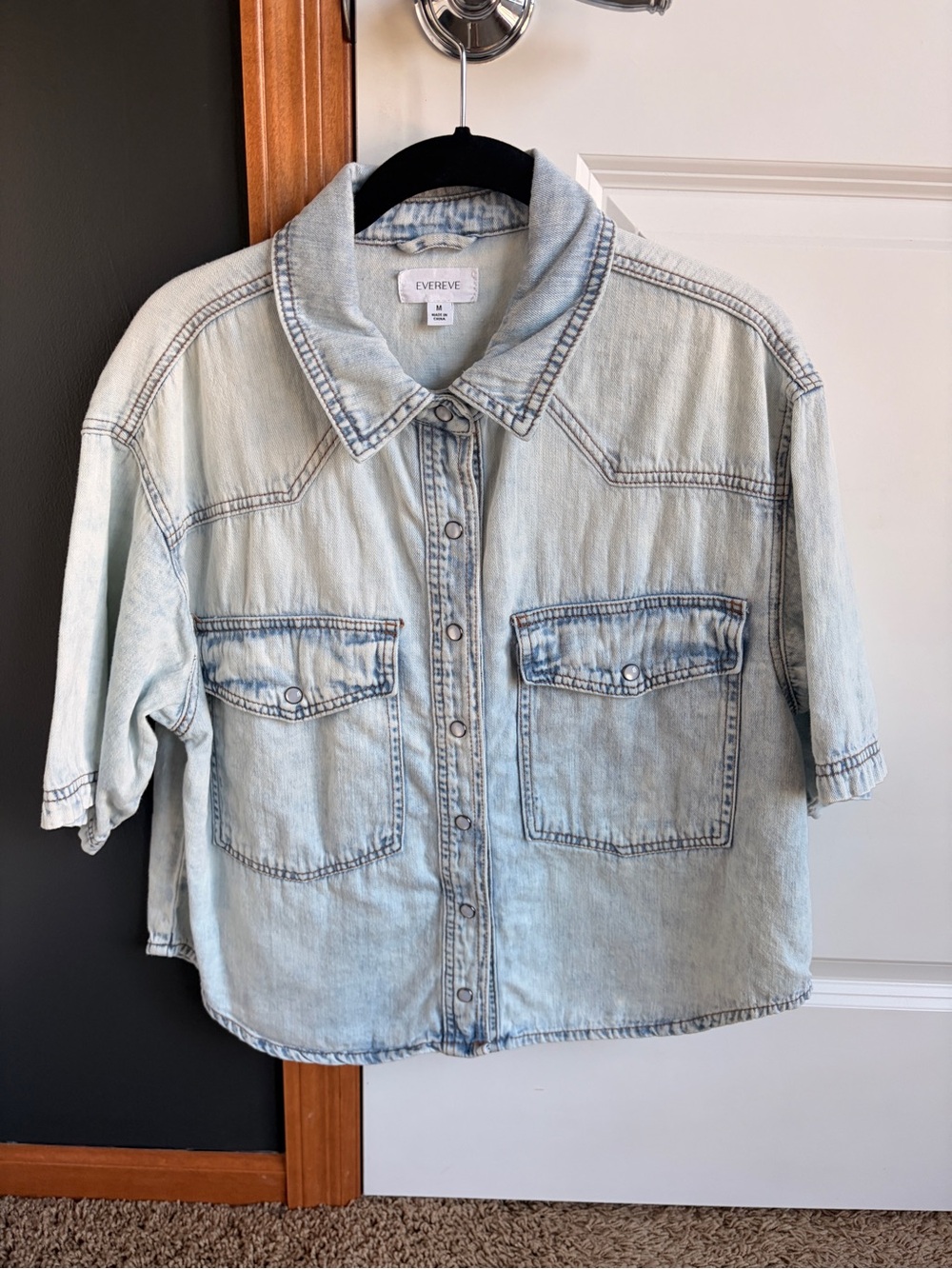 Evereve Light Wash Denim shirt